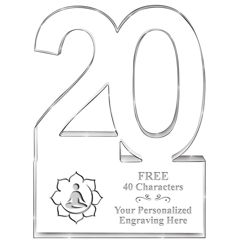 6" 20 YEARS OF SERVICE ACRYLIC