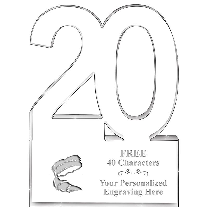 6" 20 YEARS OF SERVICE ACRYLIC