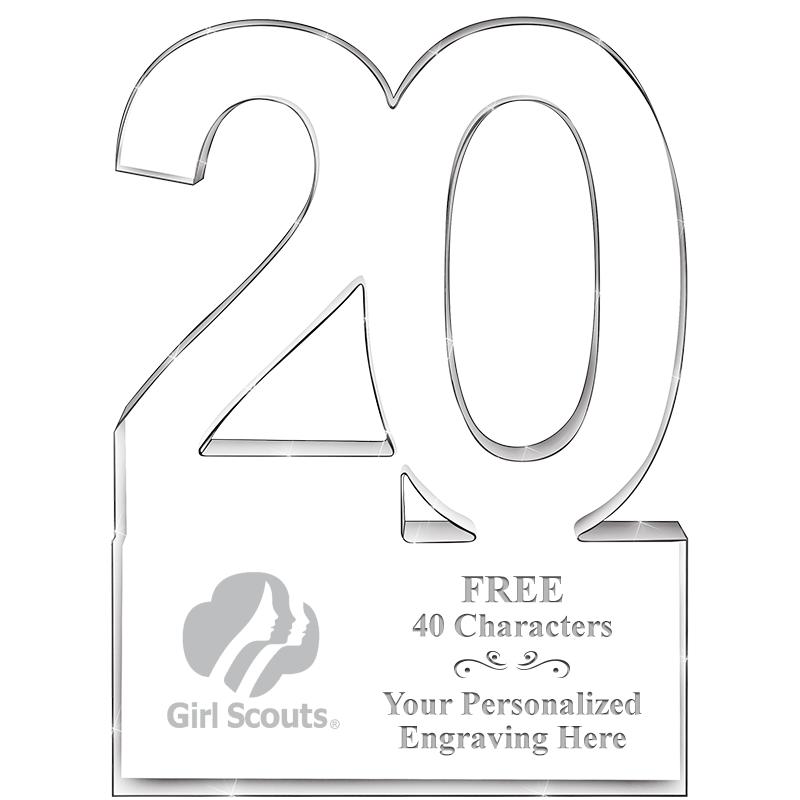 6" 20 YEARS OF SERVICE ACRYLIC