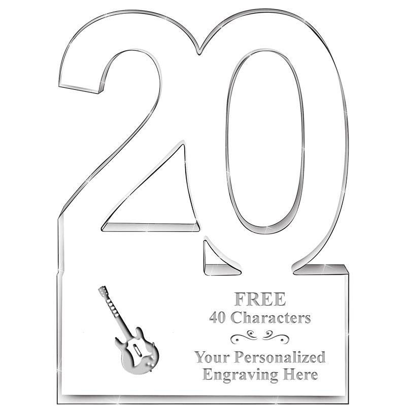 6" 20 YEARS OF SERVICE ACRYLIC