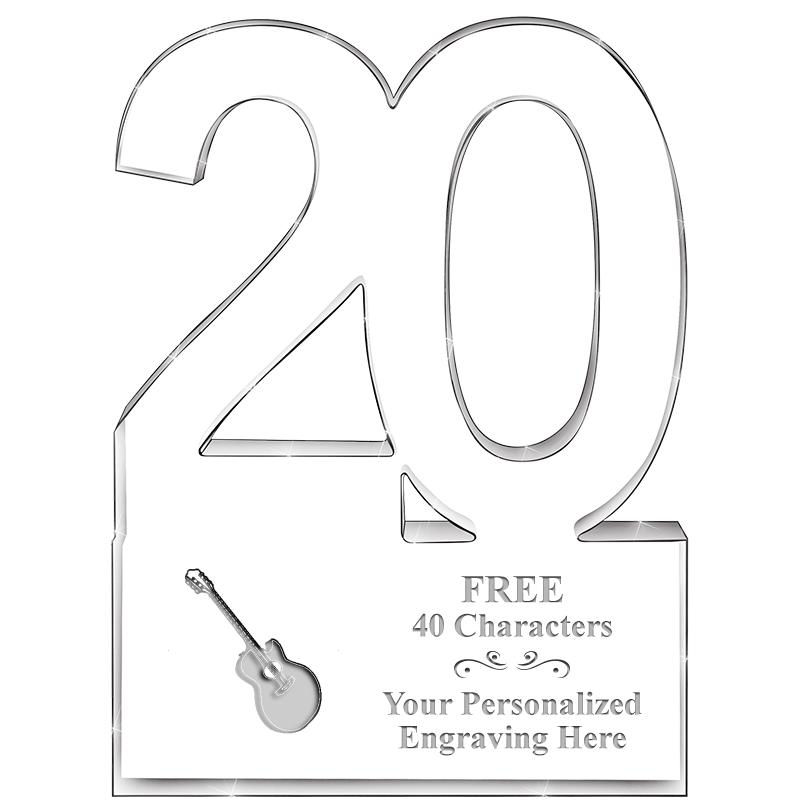 6" 20 YEARS OF SERVICE ACRYLIC