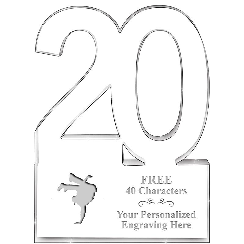 6" 20 YEARS OF SERVICE ACRYLIC