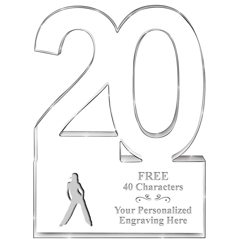 6" 20 YEARS OF SERVICE ACRYLIC