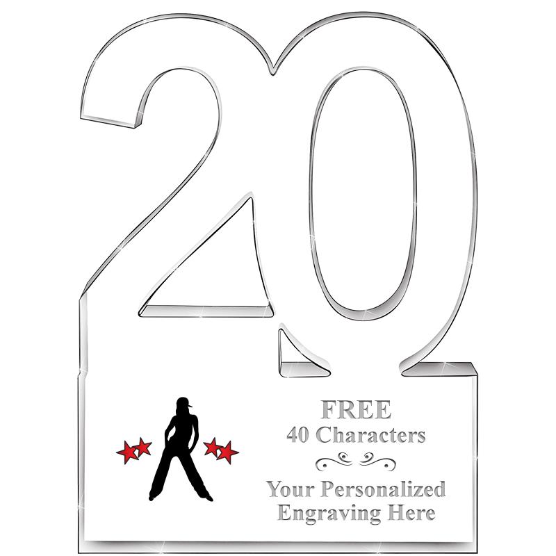 6" 20 YEARS OF SERVICE ACRYLIC