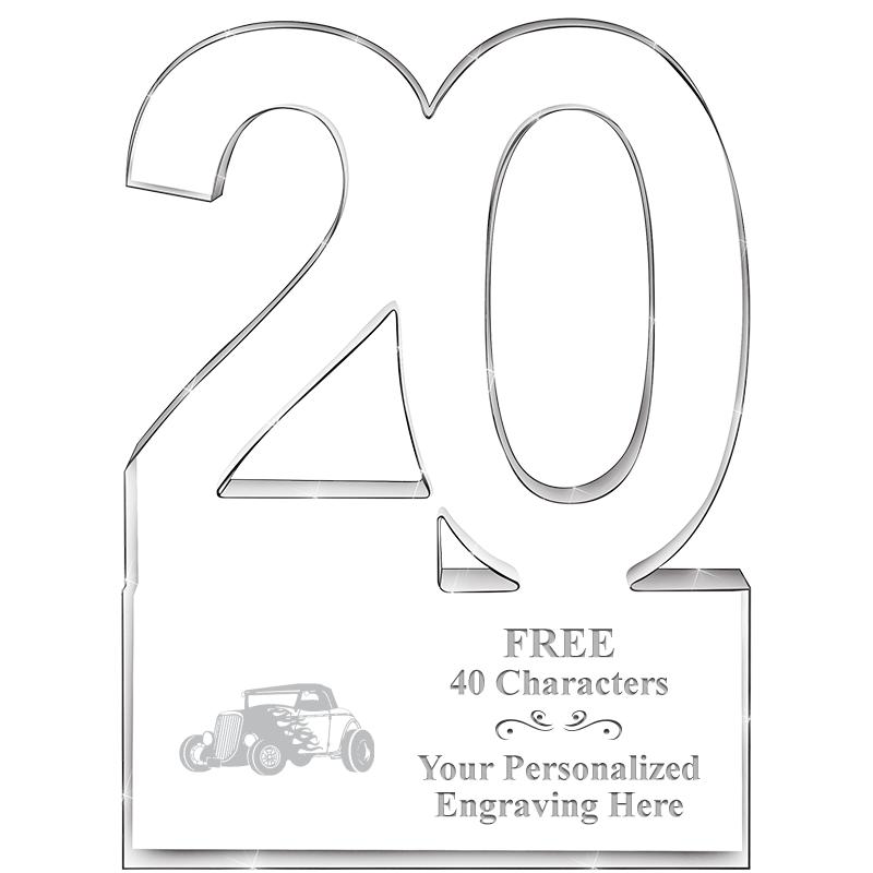 6" 20 YEARS OF SERVICE ACRYLIC