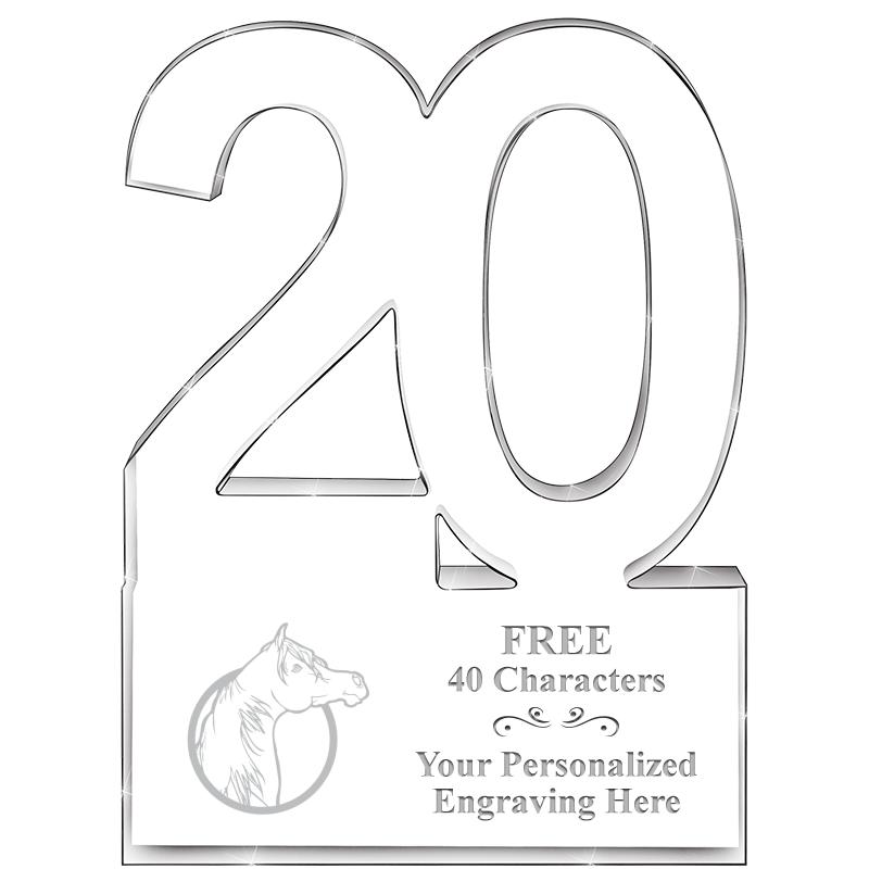 6" 20 YEARS OF SERVICE ACRYLIC