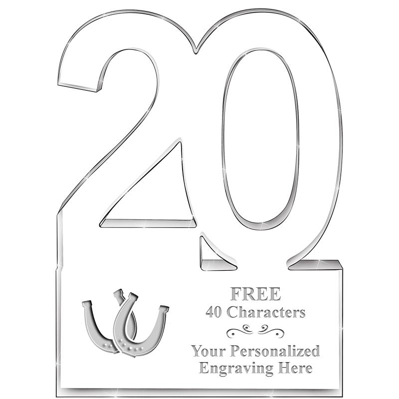 6" 20 YEARS OF SERVICE ACRYLIC