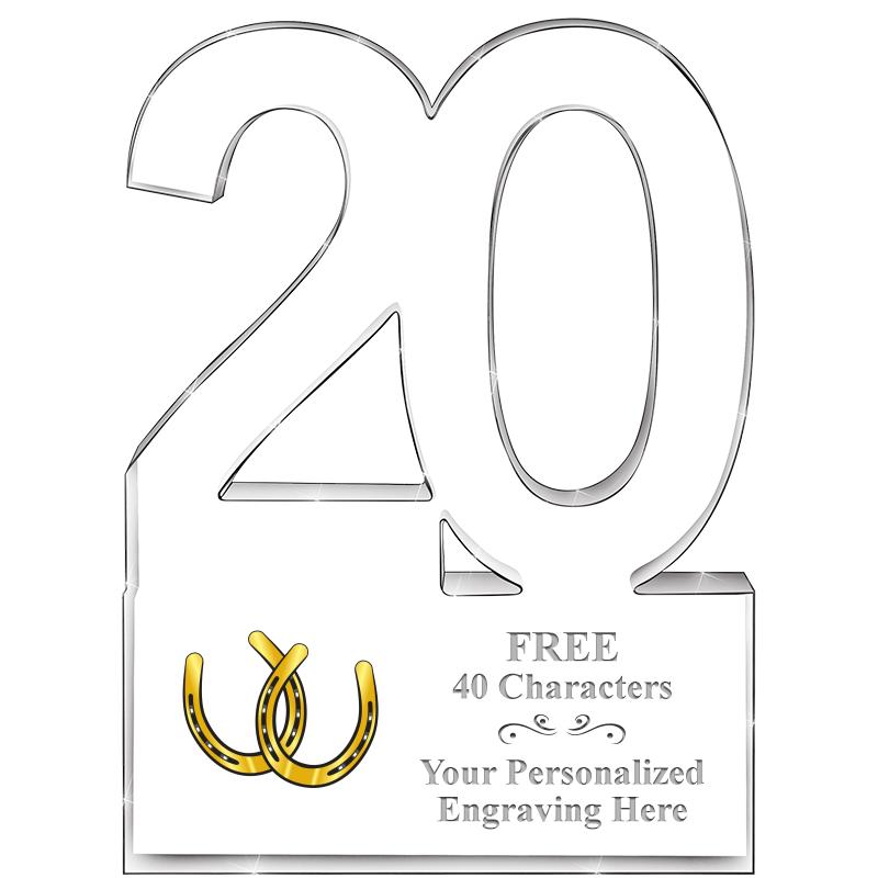 6" 20 YEARS OF SERVICE ACRYLIC