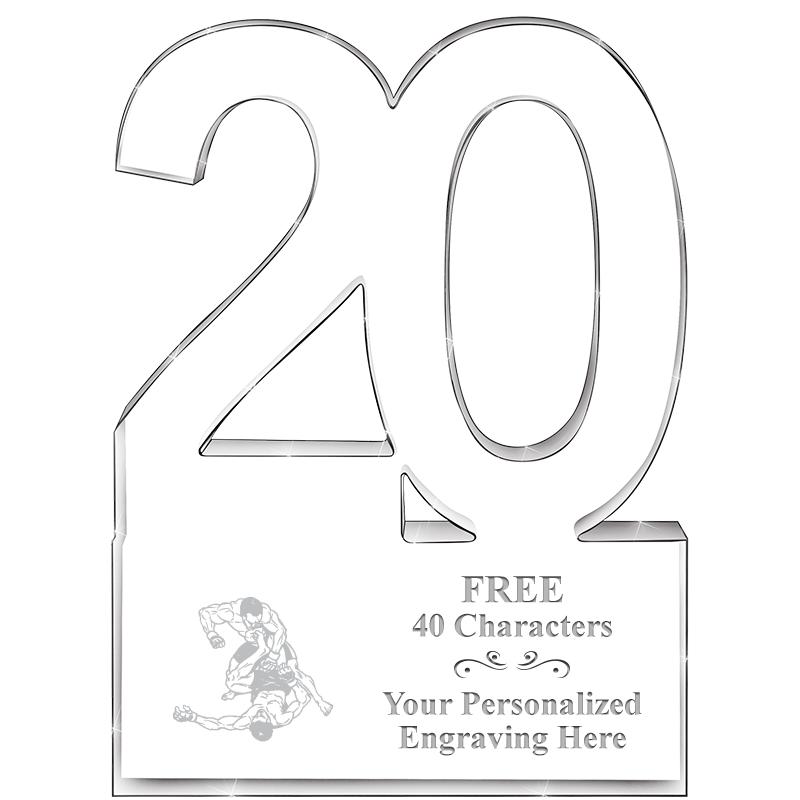 6" 20 YEARS OF SERVICE ACRYLIC