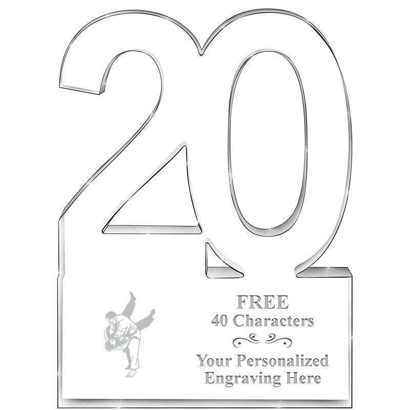 6" 20 YEARS OF SERVICE ACRYLIC