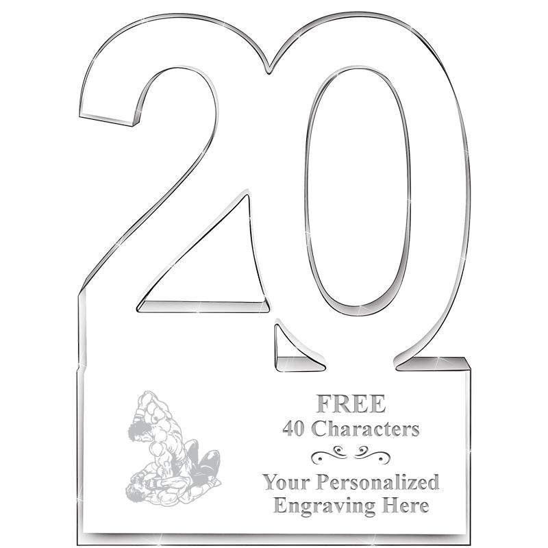 6" 20 YEARS OF SERVICE ACRYLIC