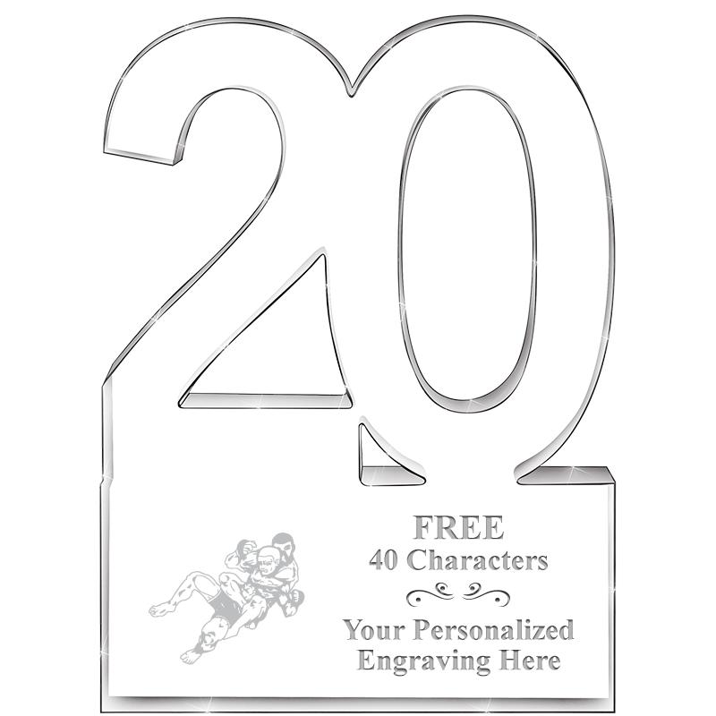 6" 20 YEARS OF SERVICE ACRYLIC