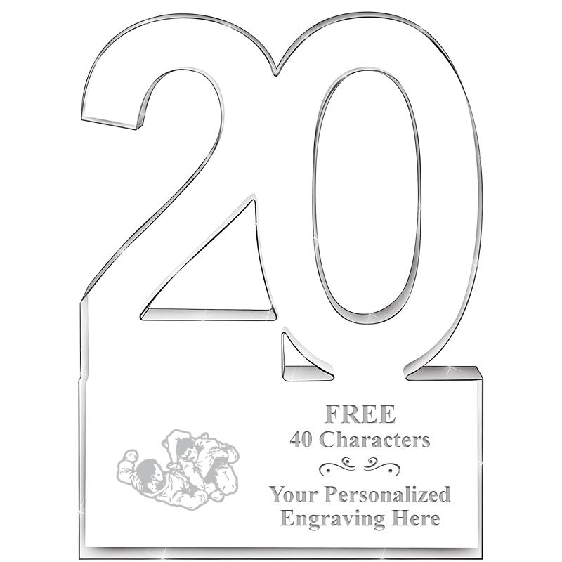 6" 20 YEARS OF SERVICE ACRYLIC