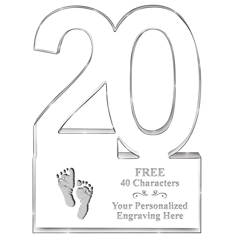 6" 20 YEARS OF SERVICE ACRYLIC