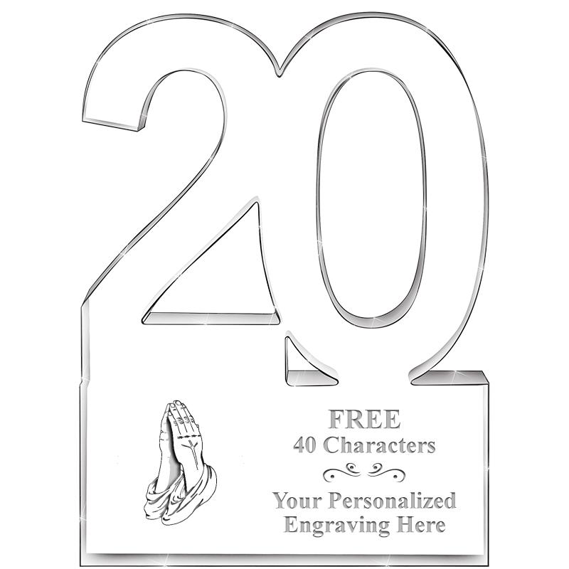 6" 20 YEARS OF SERVICE ACRYLIC