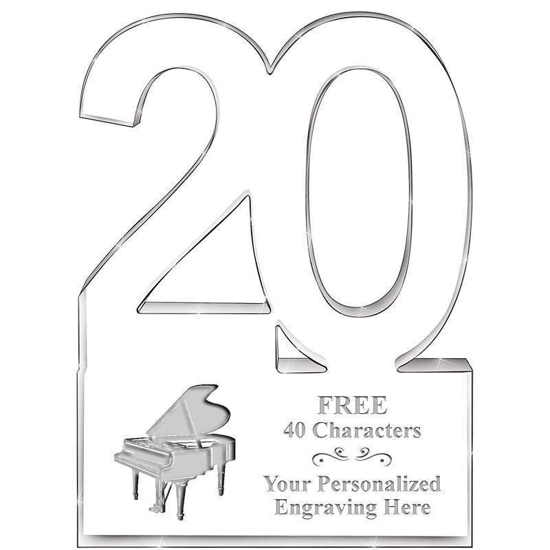 6" 20 YEARS OF SERVICE ACRYLIC