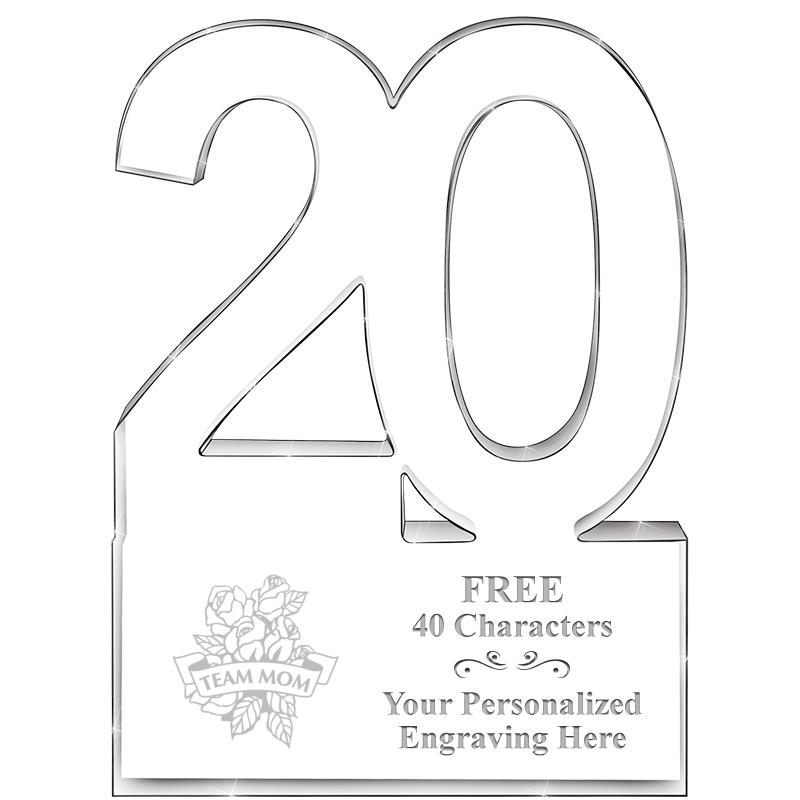 6" 20 YEARS OF SERVICE ACRYLIC