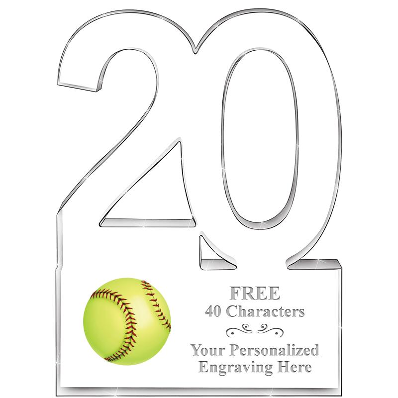 6" 20 YEARS OF SERVICE ACRYLIC