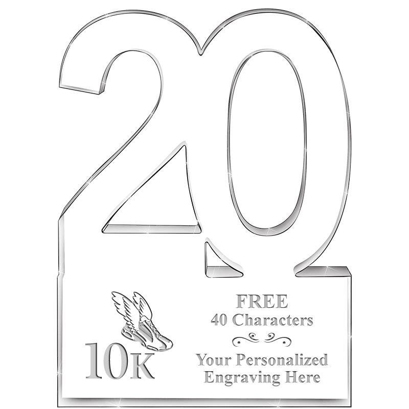 6" 20 YEARS OF SERVICE ACRYLIC