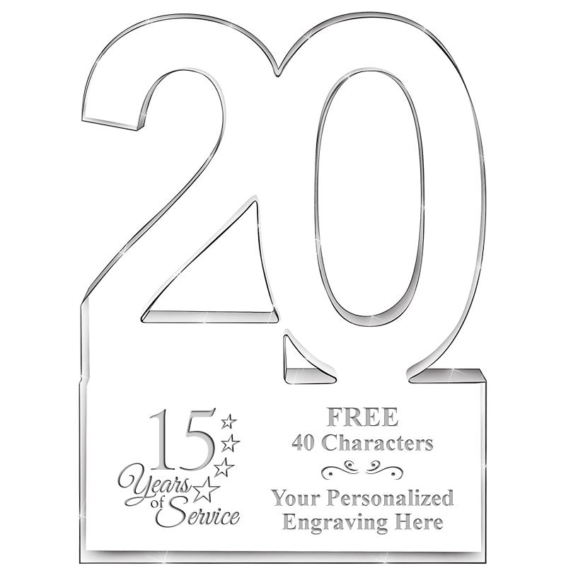 6" 20 YEARS OF SERVICE ACRYLIC