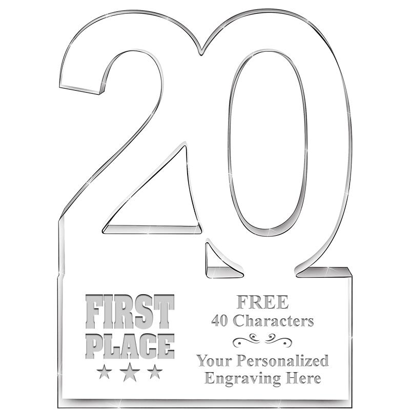 6" 20 YEARS OF SERVICE ACRYLIC