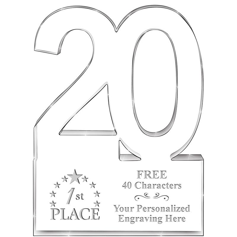 6" 20 YEARS OF SERVICE ACRYLIC