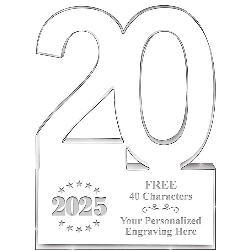 6" 20 YEARS OF SERVICE ACRYLIC