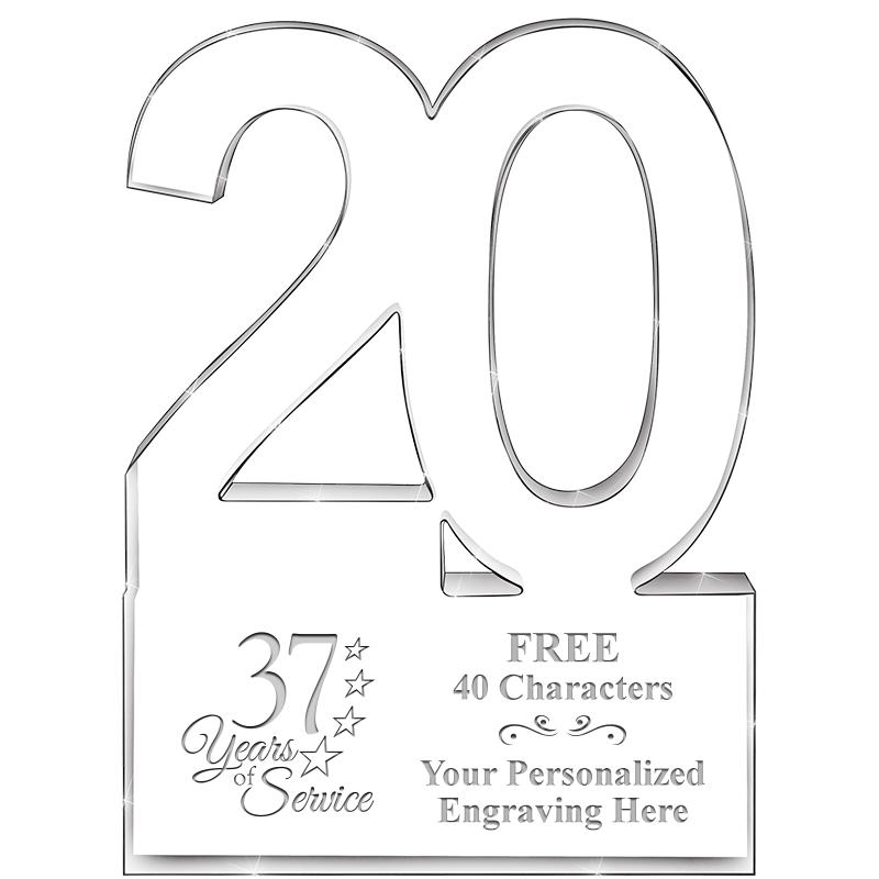 6" 20 YEARS OF SERVICE ACRYLIC