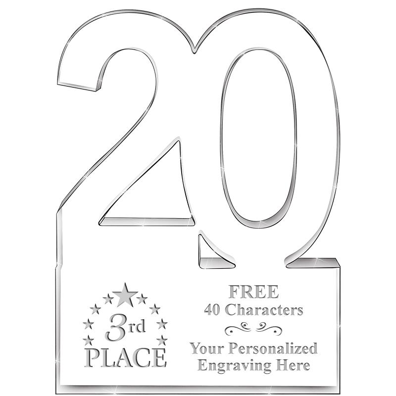 6" 20 YEARS OF SERVICE ACRYLIC