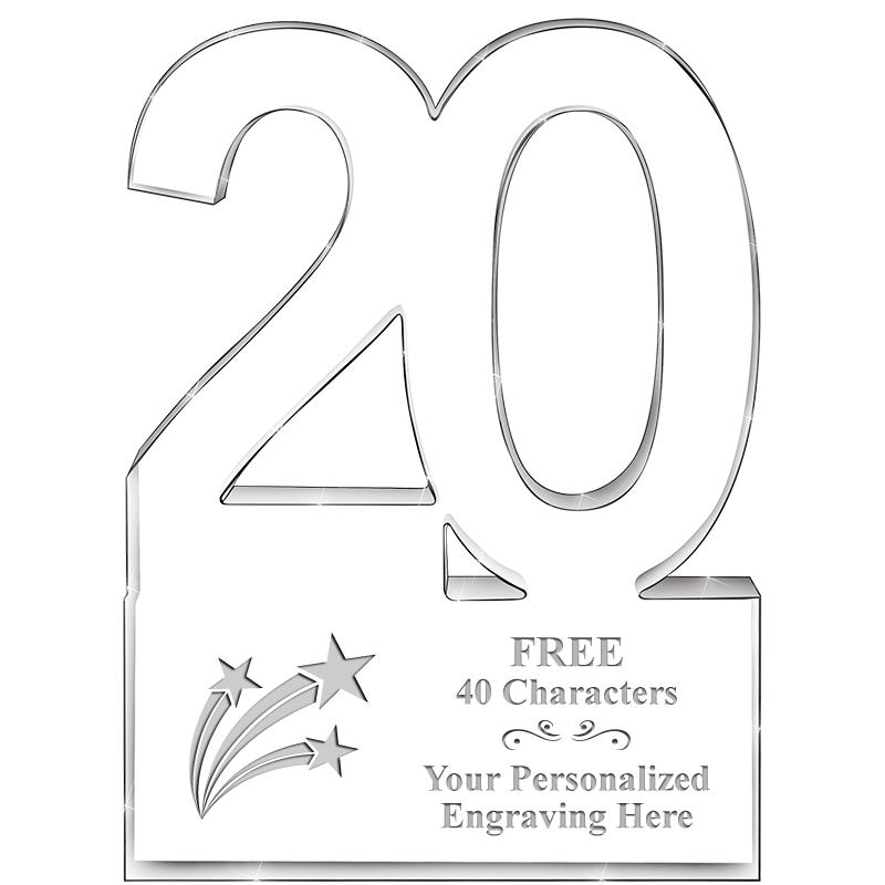 6" 20 YEARS OF SERVICE ACRYLIC