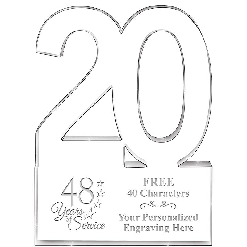 6" 20 YEARS OF SERVICE ACRYLIC