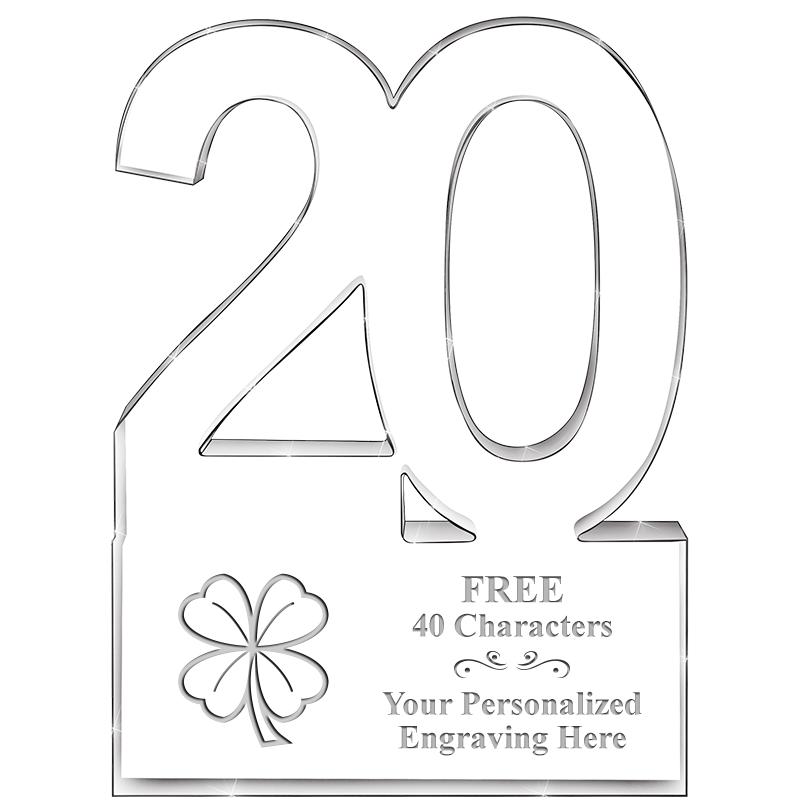 6" 20 YEARS OF SERVICE ACRYLIC