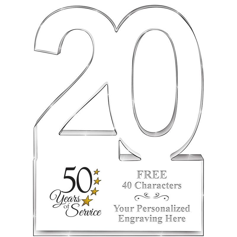 6" 20 YEARS OF SERVICE ACRYLIC
