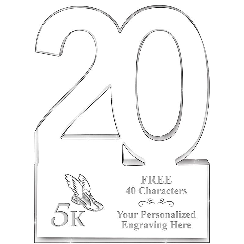 6" 20 YEARS OF SERVICE ACRYLIC