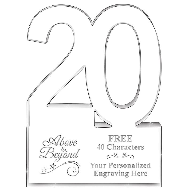 6" 20 YEARS OF SERVICE ACRYLIC