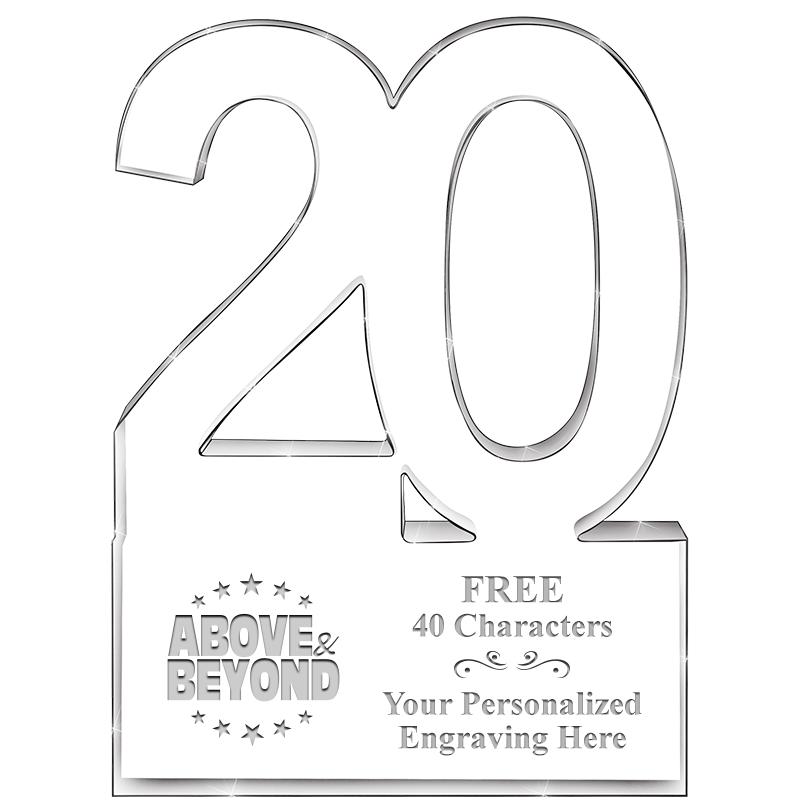 6" 20 YEARS OF SERVICE ACRYLIC