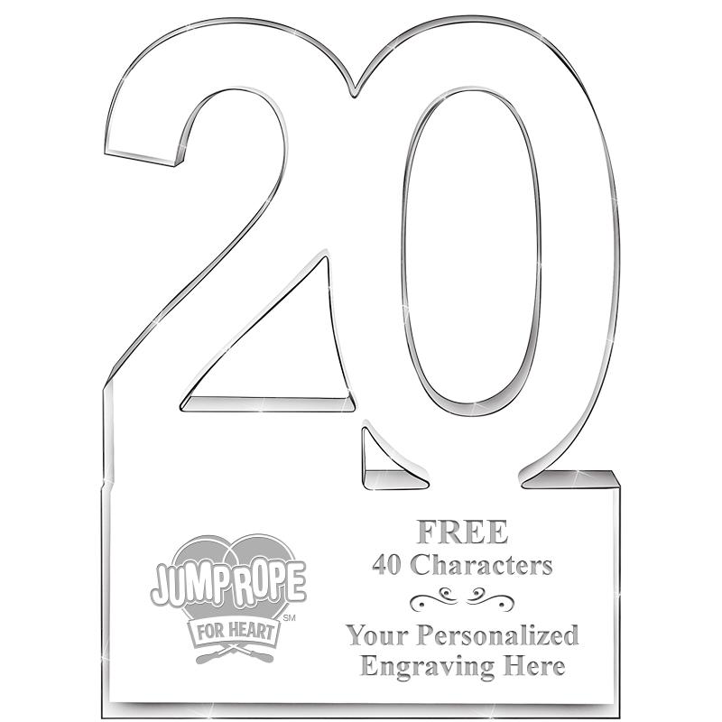 6" 20 YEARS OF SERVICE ACRYLIC