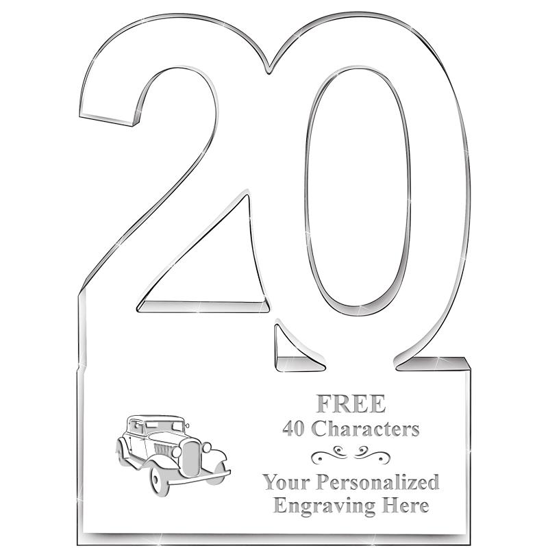 6" 20 YEARS OF SERVICE ACRYLIC