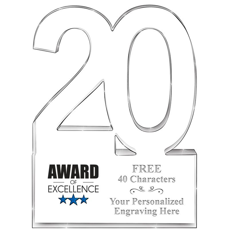 6" 20 YEARS OF SERVICE ACRYLIC