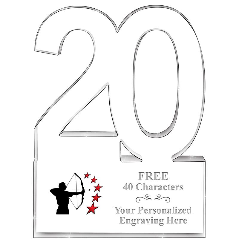 6" 20 YEARS OF SERVICE ACRYLIC