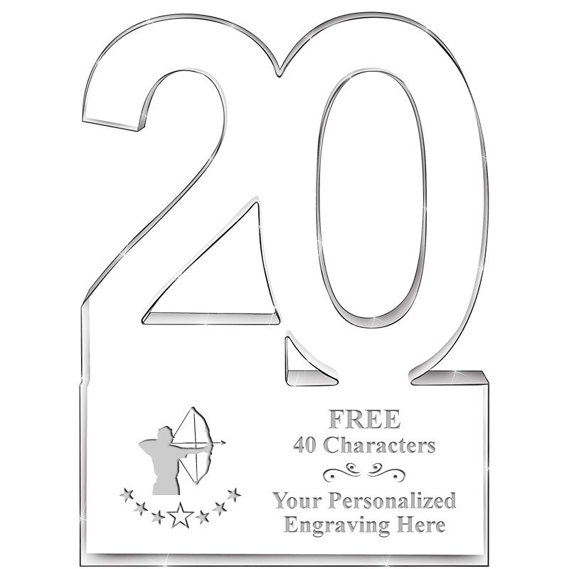 6" 20 YEARS OF SERVICE ACRYLIC