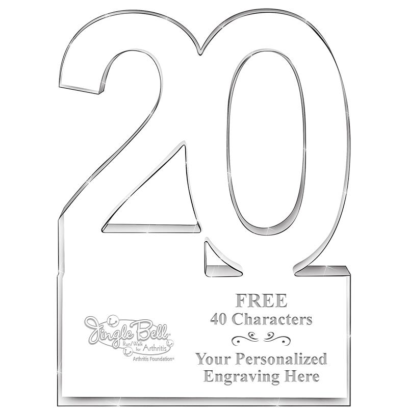 6" 20 YEARS OF SERVICE ACRYLIC