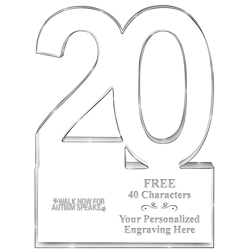 6" 20 YEARS OF SERVICE ACRYLIC