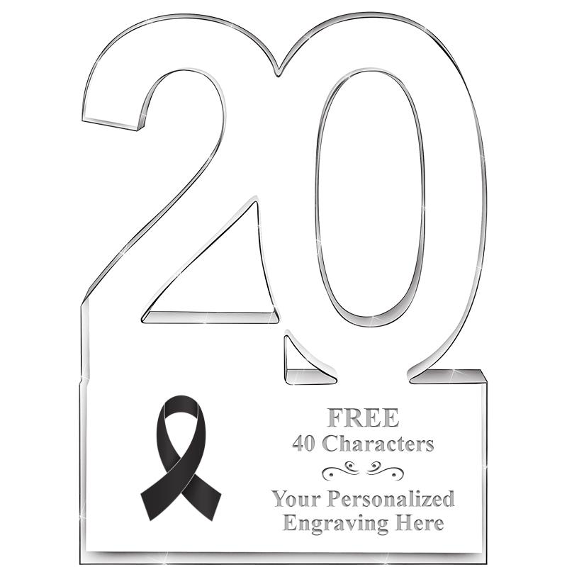 6" 20 YEARS OF SERVICE ACRYLIC