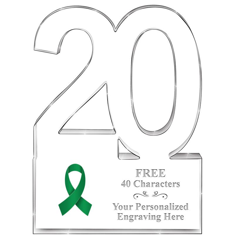 6" 20 YEARS OF SERVICE ACRYLIC