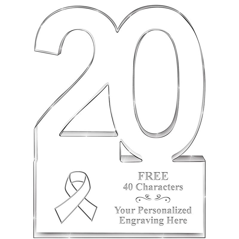 6" 20 YEARS OF SERVICE ACRYLIC