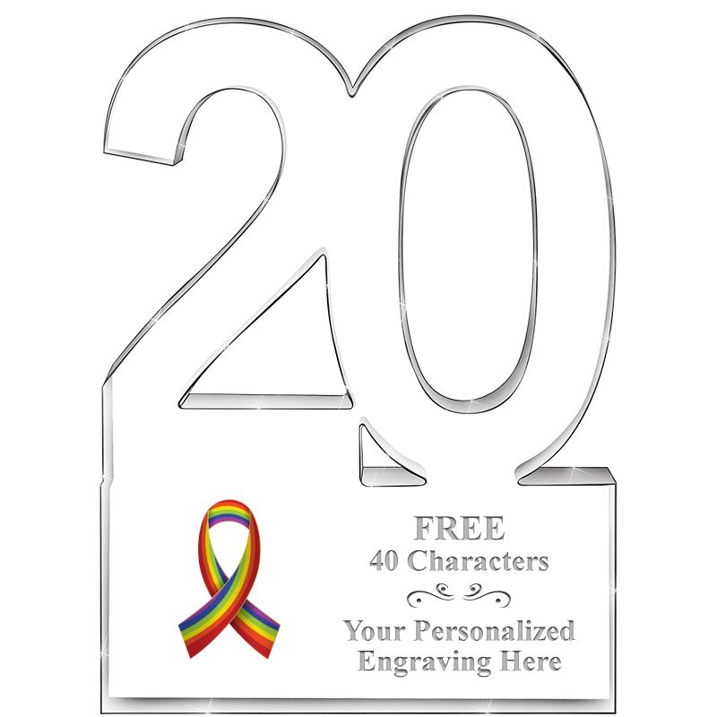 6" 20 YEARS OF SERVICE ACRYLIC