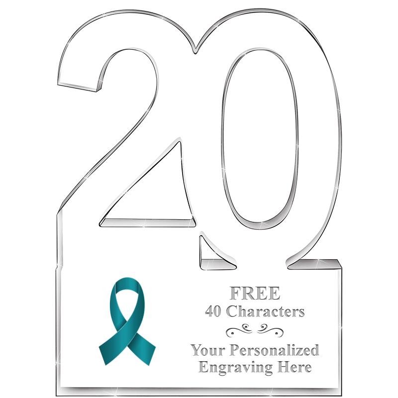 6" 20 YEARS OF SERVICE ACRYLIC