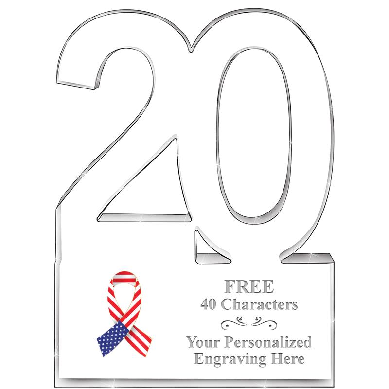 6" 20 YEARS OF SERVICE ACRYLIC