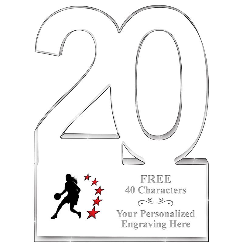 6" 20 YEARS OF SERVICE ACRYLIC